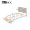 Elegant Wood Queen Size Platform Bed With Upholstered Headboard Led And Storage Drawers In Antique - Antique White - Image 8