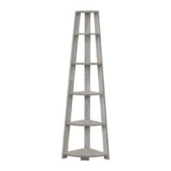 Bookshelf, Bookcase, Etagere, Corner, 5 Tier, For Office, Contemporary & Modern - Gray