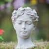 Greek Style Cement Head Planter Indoor Outdoor Home, Garden Decor - Gray - Image 6