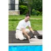 Acacia Hardwood Interlocking Deck Tiles, Striped Pattern - Dark Brown - Image 4