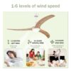 Ceiling Fan, Solid Wood Blades Ceiling Fan With Light With Remote Control, Noiseless Reversible Motor, 6 Speed, 3 Color, For Patio Living Room, Bedroom, Indoor - Matte White - Image 15