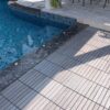 20 Piece Interlocking Deck Tiles Striped Pattern, Square Acacia Hardwood Outdoor Flooring For Patio, Bancony, Pool Side - Light Gray - Image 43