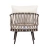 4 Piece Outdoor Patio Furniture Set, Metal Chairs With Woven Rope U Shaped Backrest, Outdoor Conversation Set With Thick Cushions And Coffee Table For Garden, Poolside, Balcony - Brown / Beige - Image 15