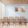 Foldable Patio Dining Set With 4 Folding Chairs For Indoor And Outdoor Use - Teak - Image 2