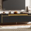 TV Stand For TVs Up To 80", TV Cabinet With 4 Drawers And 2 Spacious Cabinets, 5 Metal Legs For Living Room - Black - Image 6