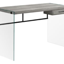 Computer Desk For Home Office, Storage Drawers, Modern - Gray