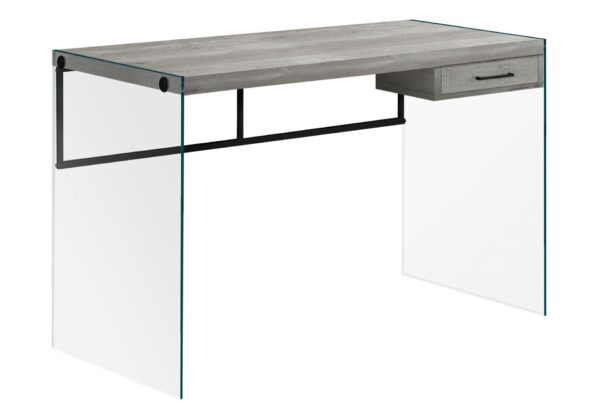 Computer Desk For Home Office, Storage Drawers, Modern - Gray