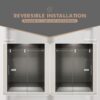 Frameless Shower Door, Sliding Shower Door, With Premium Thick Tempered Glass Shower Enclosure, Double Side Easy Clean Coat, Finished With Buffer - Chrome - Image 2