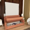 Morden Deisgn Vertical Murphy Bed With Sofa For Bedroom Or Guestroom White Wall Bed Space Saving Hidden Bed With New Style Gas Struts - Orange - Image 10