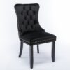 Nikki - Modern, High-End Tufted Solid Wood Contemporary Velvet Upholstered Dining Chair With Wood Legs Nailhead Trim (Set of 2) - Black - Image 5
