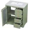 Bathroom Vanity With A Soft Close Glass Door, Adjustable Shelves, And Three Drawers - Green - Image 12