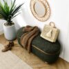 Modern Storage Ottoman Bench Upholstered Seating With Storage - Dark Green - Image 3
