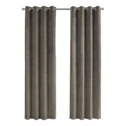 2 Pieces Set, Curtain Panel, Room Darkening, Grommet, Contemporary & Modern - Taupe