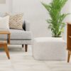 Chantal - Square Pouf - Ivory - Image 5