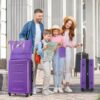 2 Piece Luggage Set With Bags Expanable Spinner Wheels ABS Lightweight Suitcase With Tsa Lock 20" / 28" - Purple - Image 2