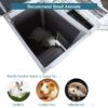 Two Tier Wooden Rabbit Cage Outdoor Indoor For Small Animals With Runway And Leak-Proof Plastic Tray - Gray - Image 3