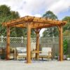 Brady - 10 X 10 Ft. Square Pergola - Teak - Image 3