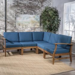 Perla - 5 Pieces Sofa Set - Blue
