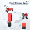 Utility Park Garden Cart Tool Customized Color Folding Camping Trolley Outdoor Picnic Beach Wagon - Red - Image 3