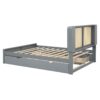 Queen Size Headboard Bed With 2 Drawers And Trundle - Gray - Image 3