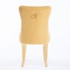 Nikki - Modern, High-End Tufted Solid Wood Contemporary Velvet Upholstered Dining Chair With Golden Stainless Steel Plating Legs, Nailhead Trim (Set of 2) - Gold - Image 8