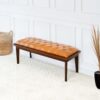 Arden - Bench With Buttons - Brown / Rustic / Tan - Image 6