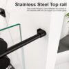 Frameless Single Sliding Shower Door Clear Tempered Glass - Matte Black - Image 5