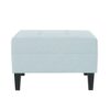 Classic Ottoman With Cushioned Top - Blue - Image 5