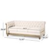 Comfy Large Sectional Sofa With Wooden Legs, Retro Style For Living Room - Beige - Image 14