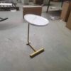 C-Shaped Side Table, Small Sofa Table For Cough, Bedroom - White / Gold - Image 13