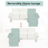 Convertible Futon Sofa Bed Futon Sofa Couch With An Adjustable Backrest, A Reversible Chaise Lounge And 2 Removable Armrest Pillows For Living Room - Beige - Image 5