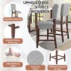 5 Piece Counter Height Dining Set, Faux Marble Bar Table With 4 Upholstered Chairs, Mid Century Style For Kitchen - White / Gray - Image 11