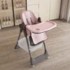 Adjustable Baby High Chair 0 - 6 Years, Portable Infant Feeding Seat With Safety Belt, Silent Lockable Wheels - Pink - Image 2