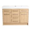Original 48" Freestanding Bathroom Vanity With Resin Sink Soft Closing Doors And Drawers Plywood Construction - Oak - Image 4