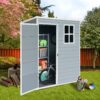 Resin Outdoor Storage Shed Kit-Perfect To Store Patio Furniture - Gray - Image 4