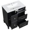 Bathroom Vanity With Ceramic Sink, Flip Out Drawer Design For Plumbing, Soft Close Drawers - Black - Image 21