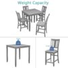 5 Pieces Dining Table Set, Wooden Dining Square Table Set For 4, Counter Height Kitchen Table Set With Square Table And 4 Upholstered Chairs For Small Space - Gray - Image 7