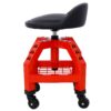 Pneumatic 360 Degree Swivel Stool, Mechanics Rolling Creeper Seat, Heavy Duty Rolling Mechanics Stool, Shop Stool With Casters - Red / Black - Image 5