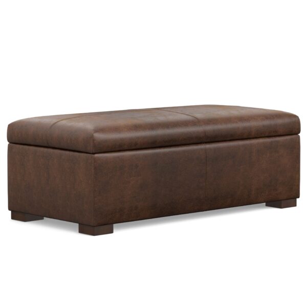 Gabbie - Rectangular Storage Upholstered Ottoman - Brown