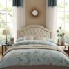 Queen & Full Size Headboard With Diamond Tufting And Nailhead Trim - Beige - Image 2