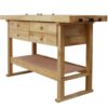 Workbench With 4 Drawers Wooden Workbench For Garage Workshop And Home - Natural - Image 5
