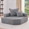 Corner Frame For Oversized Modular U Shaped Sectional, Floor Couch Convertible Compressed Couch Spacious Foam Filled Sofa - Gray - Image 6