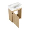 Modern 16" Bathroom Vanity Sink Combo With Ceramic Sink And Cabinet For Small Spaces - Oak - Image 19