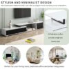 Modern, Minimalist Rectangle Extendable TV Stand, TV Cabinet With 2 Drawers And 1 Cabinet For Living Room, Up To 100" - White - Image 7