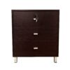 3 Drawer Nightstand Locking Top Drawer Metal Drawer Glides Metal Bar Handles - Espresso - Image 4