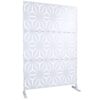 Outdoor & Indoor Metal Privacy Screen, Freestanding Decorative Panels For Deck, Balcony, Patio, Lawn, And Garden - White - Image 3