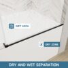 Frameless Single Sliding Shower Door With Soft Close, 5 / 16" Clear Nano Coated Tempered Glass, 60" X 60" - Matte Black - Image 7