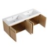 Original 60" Wall Mounted Bathroom Vanity With Double Resin Sink And Soft Closing Doors Plywood - Oak - Image 15