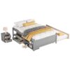 Versatile Full Bed With Trundle, Under Bed Storage Box And Nightstand - Gray - Image 13