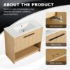 Modern Bathroom Vanity With Ceramic Sink And Soft Closing Doors, 36" Freestanding Cabinet - Oak - Image 10